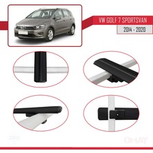 RE&AR Tuning Volkswagen Golf 7 Sportsvan 2014-2020 Arası ile Uyumlu Basıc Model Universal Ara Atkı Tavan Barı Siyah 2 Adet