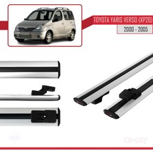 RE&AR Tuning Toyota Yaris Verso (XP20) 2000-2005 Arası ile Uyumlu Basıc Model Universal Ara Atkı Tavan Barı Gri 2 Adet
