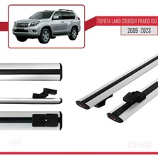 RE&AR Tuning Toyota Land Cruiser Prado (J150) 2009-2023 Arası ile Uyumlu Basıc Model Universal Ara Atkı Tavan Barı Gri 2 Adet