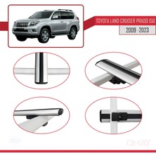 RE&AR Tuning Toyota Land Cruiser Prado (J150) 2009-2023 Arası ile Uyumlu Basıc Model Universal Ara Atkı Tavan Barı Gri 2 Adet