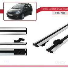 RE&AR Tuning Toyota Corolla Spacio (E120) 2001-2007 Arası ile Uyumlu Basıc Model Universal Ara Atkı Tavan Barı Gri 2 Adet