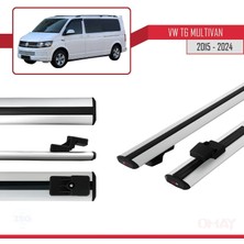 RE&AR Tuning Volkswagen Multivan (T6) 2015 ve Sonrası ile Uyumlu Basıc Model Universal Ara Atkı Tavan Barı Gri 2 Adet