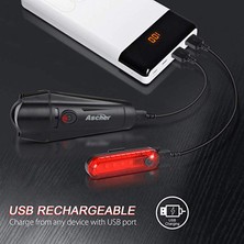 Lecakolma Bisiklet Işığı Far Kuyruk Lambası USB Şarj Edilebilir Güçlü Bisiklet Kuyruk Lambası (Yurt Dışından)