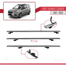 RE&AR Tuning Ford Tourneo Courier 2017-2022 Arası ile Uyumlu Basıc Model Universal Ara Atkı Tavan Barı Gri 2 Adet