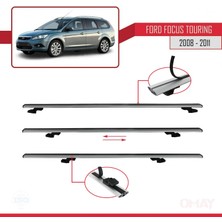 RE&AR Tuning Ford Focus Touring 2008-2011 Arası ile Uyumlu Basıc Model Universal Ara Atkı Tavan Barı Gri 2 Adet