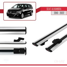 RE&AR Tuning Seat Alhambra 2010-2022 Arası ile Uyumlu Basıc Model Universal Ara Atkı Tavan Barı Gri 2 Adet
