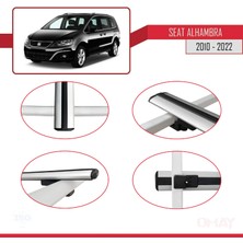 RE&AR Tuning Seat Alhambra 2010-2022 Arası ile Uyumlu Basıc Model Universal Ara Atkı Tavan Barı Gri 2 Adet