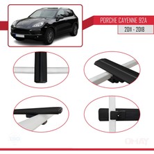 RE&AR Tuning Porsche Cayenne 92A 2011-2018 Arası ile Uyumlu Basıc Model Universal Ara Atkı Tavan Barı Siyah 2 Adet