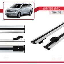 RE&AR Tuning Ssangyong Stavic 2004-2012 Arası ile Uyumlu Basıc Model Universal Ara Atkı Tavan Barı Gri 2 Adet