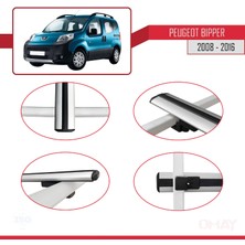 RE&AR Tuning Peugeot Bipper 2008-2016 Arası ile Uyumlu Basıc Model Universal Ara Atkı Tavan Barı Gri 2 Adet