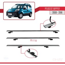 RE&AR Tuning Peugeot Bipper 2008-2016 Arası ile Uyumlu Basıc Model Universal Ara Atkı Tavan Barı Gri 2 Adet