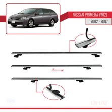 RE&AR Tuning Nissan Primera (W12) 2002-2007 Arası ile Uyumlu Basıc Model Universal Ara Atkı Tavan Barı Gri 2 Adet