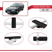 RE&AR Tuning Nissan Primera (W10) 1991-1997 Arası ile Uyumlu Basıc Model Universal Ara Atkı Tavan Barı Siyah 2 Adet