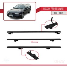 RE&AR Tuning Nissan Primera (W10) 1991-1997 Arası ile Uyumlu Basıc Model Universal Ara Atkı Tavan Barı Siyah 2 Adet