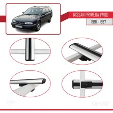 RE&AR Tuning Nissan Primera (W10) 1991-1997 Arası ile Uyumlu Basıc Model Universal Ara Atkı Tavan Barı Gri 2 Adet