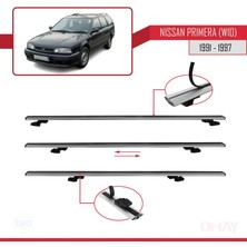 RE&AR Tuning Nissan Primera (W10) 1991-1997 Arası ile Uyumlu Basıc Model Universal Ara Atkı Tavan Barı Gri 2 Adet