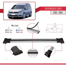 RE&AR Tuning Volkswagen Caddy 2015-2019 Arası ile Uyumlu Fly Model Ara Atkı Tavan Barı Gri 3 Adet