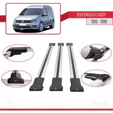 RE&AR Tuning Volkswagen Caddy 2015-2019 Arası ile Uyumlu Fly Model Ara Atkı Tavan Barı Gri 3 Adet