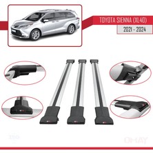 RE&AR Tuning Toyota Sienna (XL40) 2021 ve Sonrası ile Uyumlu Fly Model Ara Atkı Tavan Barı Gri 3 Adet
