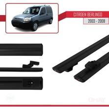 RE&AR Tuning Citroen Berlingo I 2003-2008 Arası ile Uyumlu Basıc Model Universal Ara Atkı Tavan Barı Siyah 2 Adet