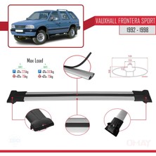 RE&AR Tuning Vauxhall Frontera Sport 1992-1998 Arası ile Uyumlu Fly Model Ara Atkı Tavan Barı Gri 3 Adet
