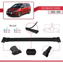 RE&AR Tuning Volkswagen Touran 2003-2010 Arası ile Uyumlu Fly Model Ara Atkı Tavan Barı Siyah 3 Adet
