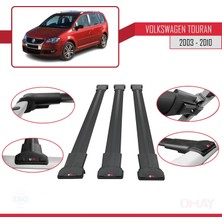 RE&AR Tuning Volkswagen Touran 2003-2010 Arası ile Uyumlu Fly Model Ara Atkı Tavan Barı Siyah 3 Adet
