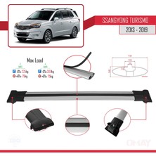 RE&AR Tuning Ssangyong Turismo 2013-2019 Arası ile Uyumlu Fly Model Ara Atkı Tavan Barı Gri 3 Adet