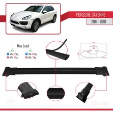 RE&AR Tuning Porsche Cayenne 92A 2011-2018 Arası ile Uyumlu Fly Model Ara Atkı Tavan Barı Siyah 3 Adet