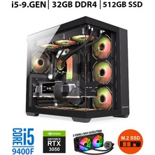 Zeiron Zero RTX65 Intel Core I5-9400F 32GB Ram 512 GB M.2 Nvme 8gb RTX3050 Sıvı Soğutmalı Oyuncu Masaüstü Bilgisayar