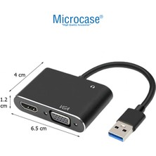 Microcase USB 30 Hdmı-Vga-Aux Görüntü Aktarıcı Adaptör Çevirici AL4331