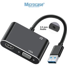 Microcase USB 30 Hdmı-Vga-Aux Görüntü Aktarıcı Adaptör Çevirici AL4331