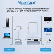 Microcase USB 30 Hdmı-Vga-Aux Görüntü Aktarıcı Adaptör Çevirici AL4331