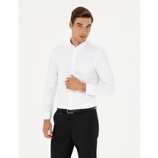 Pierre Cardin Erkek Beyaz Oxford Slim Fit Uzun Kollu Gömlek 50289396-VR013