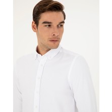 Pierre Cardin Erkek Beyaz Oxford Slim Fit Uzun Kollu Gömlek 50289396-VR013