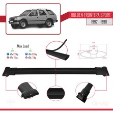 RE&AR Tuning Holden Frontera Sport 1992-1998 Arası ile Uyumlu Fly Model Ara Atkı Tavan Barı Siyah 3 Adet