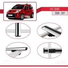 RE&AR Tuning Fiat Qubo 2008-2017 Arası ile Uyumlu Basıc Model Universal Ara Atkı Tavan Barı Gri 3 Adet