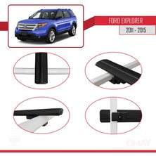 RE&AR Tuning Ford Explorer 2011-2015 Arası ile Uyumlu Basıc Model Universal Ara Atkı Tavan Barı Siyah 3 Adet