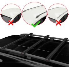 RE&AR Tuning Kia Carnival (Vq) 2006-2014 Arası ile Uyumlu Basıc Model Universal Ara Atkı Tavan Barı Siyah 3 Adet