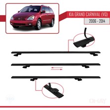 RE&AR Tuning Kia Carnival (Vq) 2006-2014 Arası ile Uyumlu Basıc Model Universal Ara Atkı Tavan Barı Siyah 3 Adet