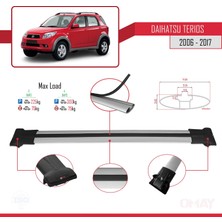 RE&AR Tuning Daihatsu Terios 2006-2017 Arası ile Uyumlu Fly Model Ara Atkı Tavan Barı Gri 3 Adet
