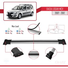 RE&AR Tuning Dacia Logan Mcv 2007-2012 Arası ile Uyumlu Fly Model Ara Atkı Tavan Barı Gri 3 Adet