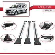 RE&AR Tuning Dacia Logan Mcv 2007-2012 Arası ile Uyumlu Fly Model Ara Atkı Tavan Barı Gri 3 Adet