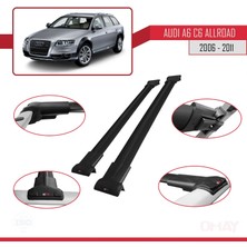 RE&AR Tuning Audi A6 (C6) Allroad 2006-2011 Arası ile Uyumlu Fly Model Ara Atkı Tavan Barı Siyah 2 Adet