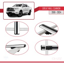 RE&AR Tuning Great Wall Cannon 2019 ve Sonrası ile Uyumlu Basıc Model Universal Ara Atkı Tavan Barı Gri 3 Adet