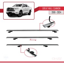 RE&AR Tuning Great Wall Cannon 2019 ve Sonrası ile Uyumlu Basıc Model Universal Ara Atkı Tavan Barı Gri 3 Adet