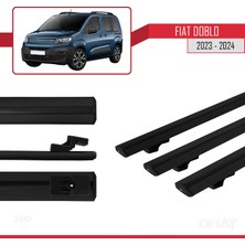 RE&AR Tuning Fiat Doblo 2023 ve Sonrası ile Uyumlu Basıc Model Universal Ara Atkı Tavan Barı Siyah 3 Adet