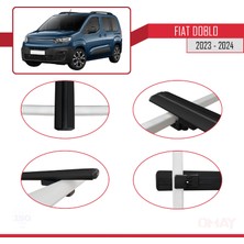 RE&AR Tuning Fiat Doblo 2023 ve Sonrası ile Uyumlu Basıc Model Universal Ara Atkı Tavan Barı Siyah 3 Adet