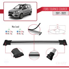 RE&AR Tuning Ford Tourneo Courier 2017-2022 Arası ile Uyumlu Fly Model Ara Atkı Tavan Barı Gri 3 Adet