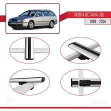 RE&AR Tuning Skoda Octavia (1u) 1998-2004 Arası ile Uyumlu Basıc Model Universal Ara Atkı Tavan Barı Gri 3 Adet